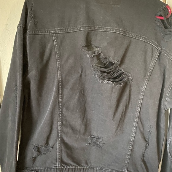 Black Ripped Jean Jacket - Picture 3 of 3